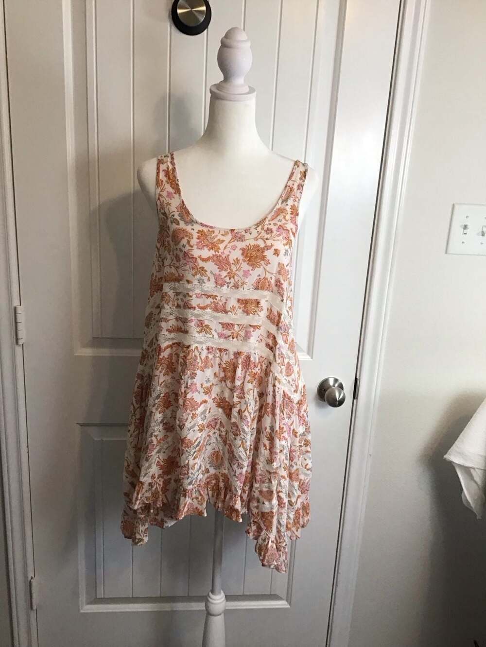 Free People Intimately Voile Lace Trapeze Mini Dress Top Small Boho Festival - Picture 2 of 10